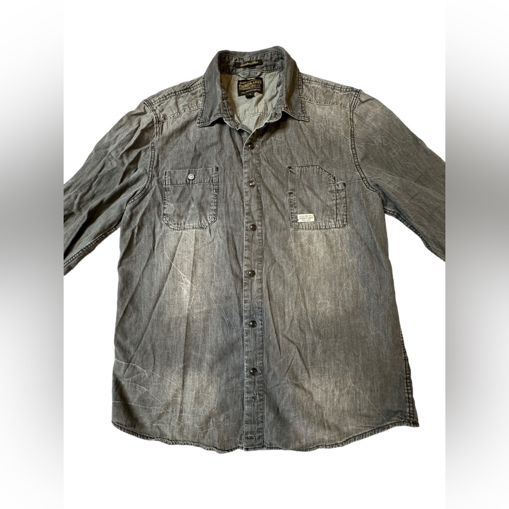 Third & Army Los Angeles Men's Chambray Denim "Laundered Shirt" Size Small EUC